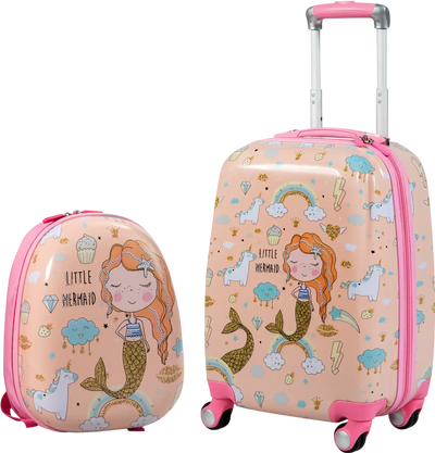 Costway Kids Luggage Set Backpack Suitcase 12