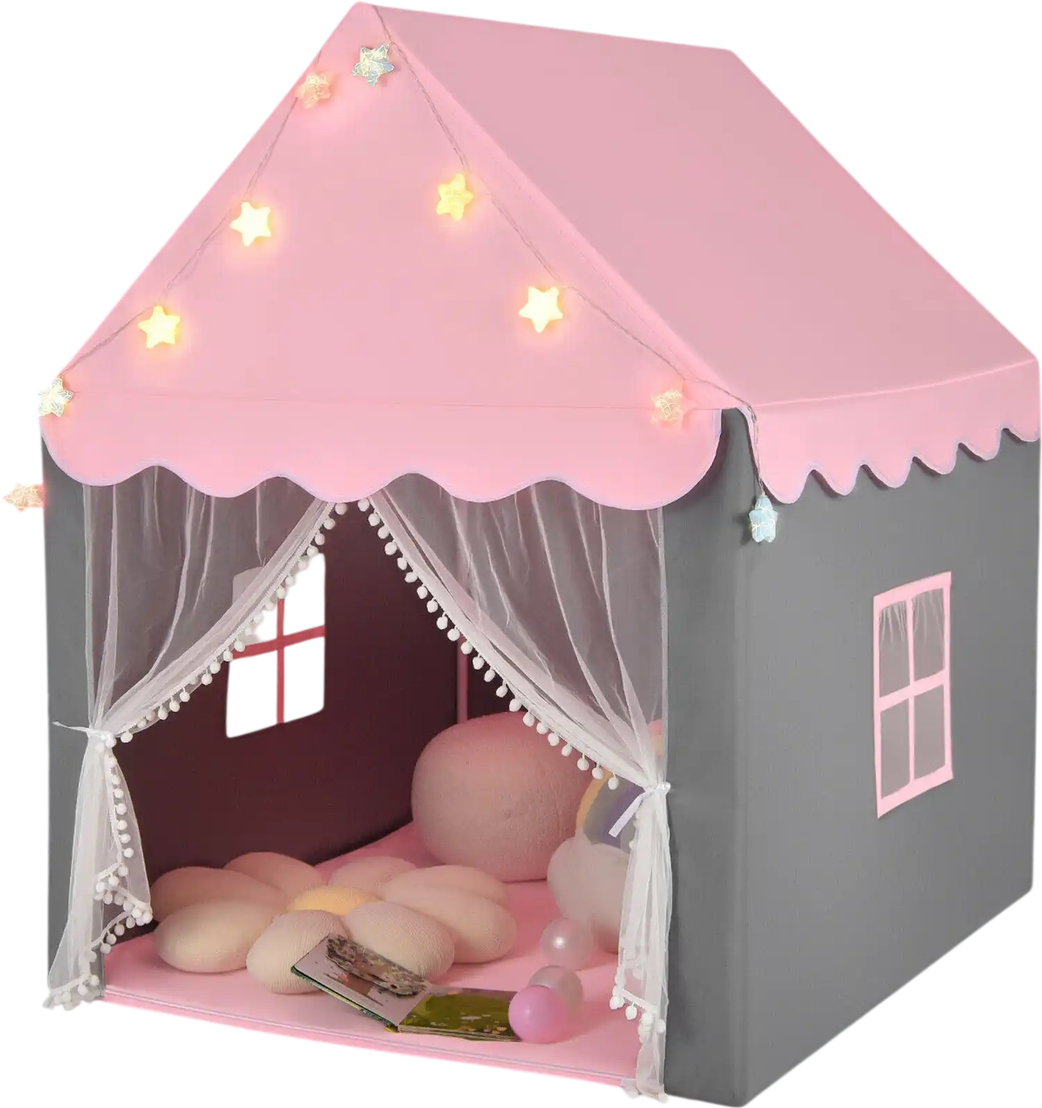 Costway Kids Playhouse Tent Star Light Mat Pink 67195423 New