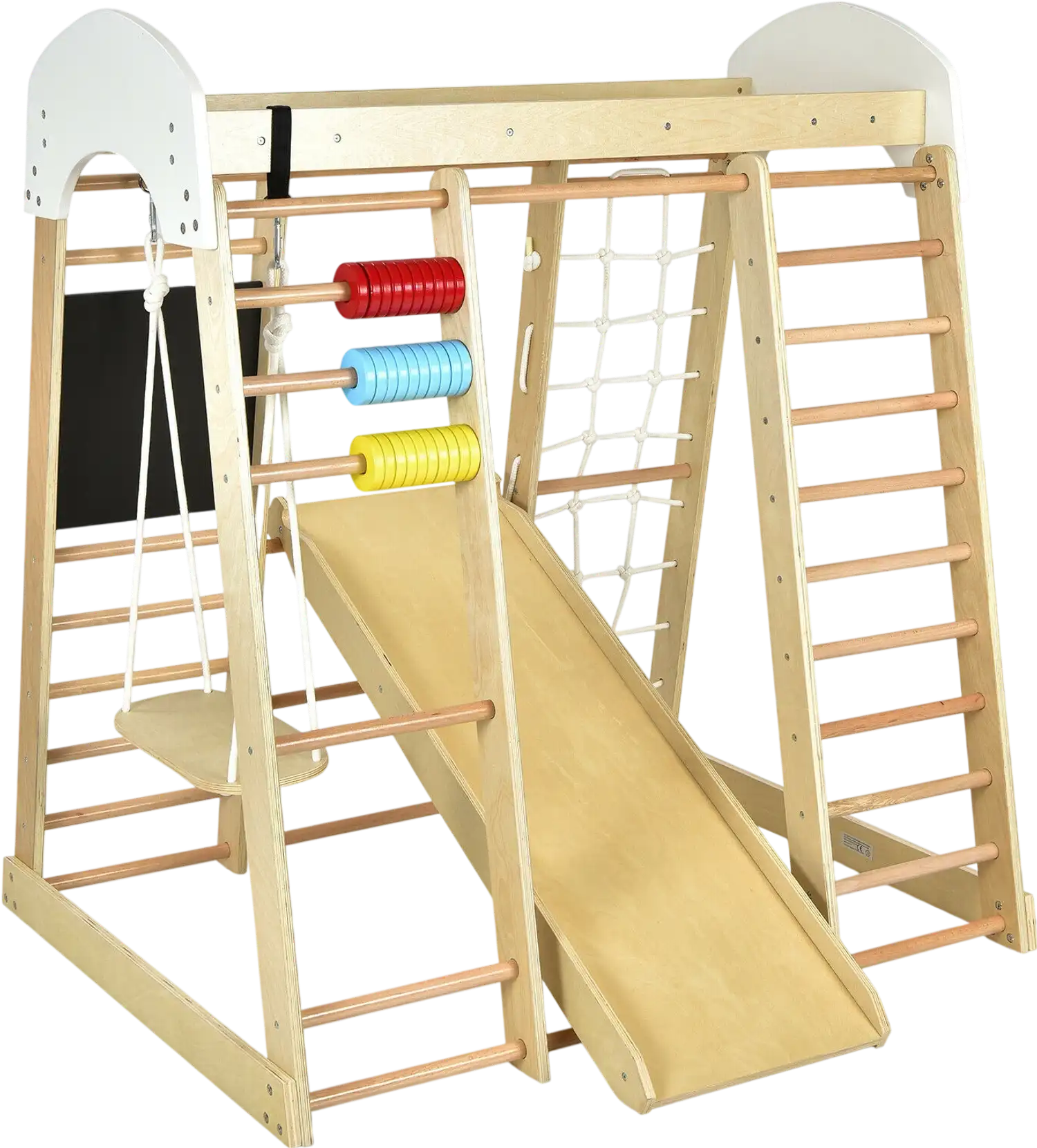 Costway 8-in-1 Wooden Climber Play Set Slide Swing for Kids 13920864 New
