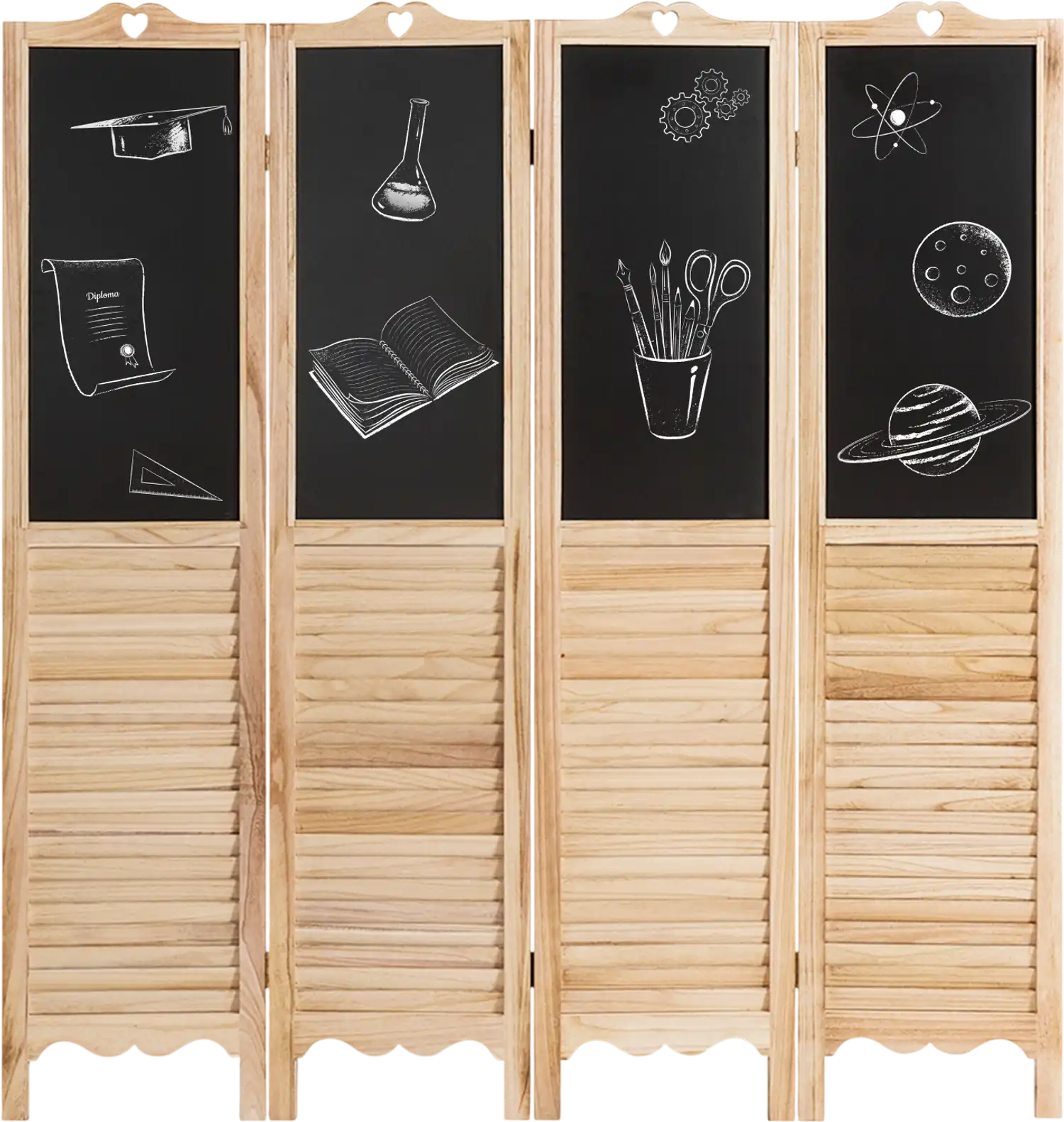 Costway 4-Panel Folding Privacy Room Divider Screen Chalkboard 42069753 New