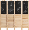 4-Panel Folding Privacy Room Divider Screen with Chalkboard 