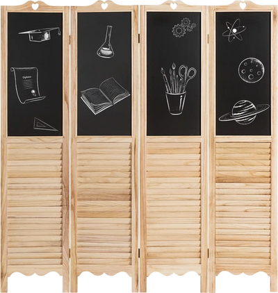 Costway 4-Panel Folding Privacy Room Divider Screen Chalkboard 42069753 New
