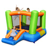 Kids inflatable bounce house with slide, made of waterproof oxford cloth, perfect for indoor and outdoor fun.