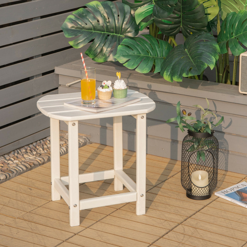 18 Inch Weather Resistant Side Table for Garden Yard Patio-White - Gallery View 1 of 7