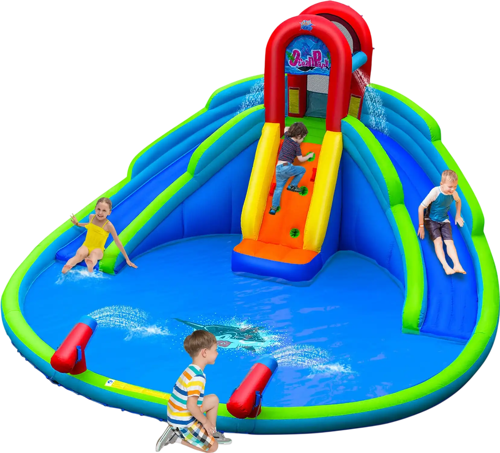 Costway Inflatable Waterslide Bounce House Upgraded Handrail 23159670 New