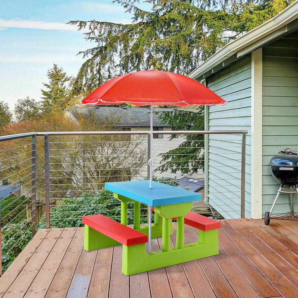 Kids Picnic Folding Table and Bench with Umbrella - Gallery View 1 of 12