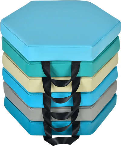 Costway 6-Piece Multifunctional Hexagon Toddler Floor Cushions Classroom Seating w/ Handles 24157360 New