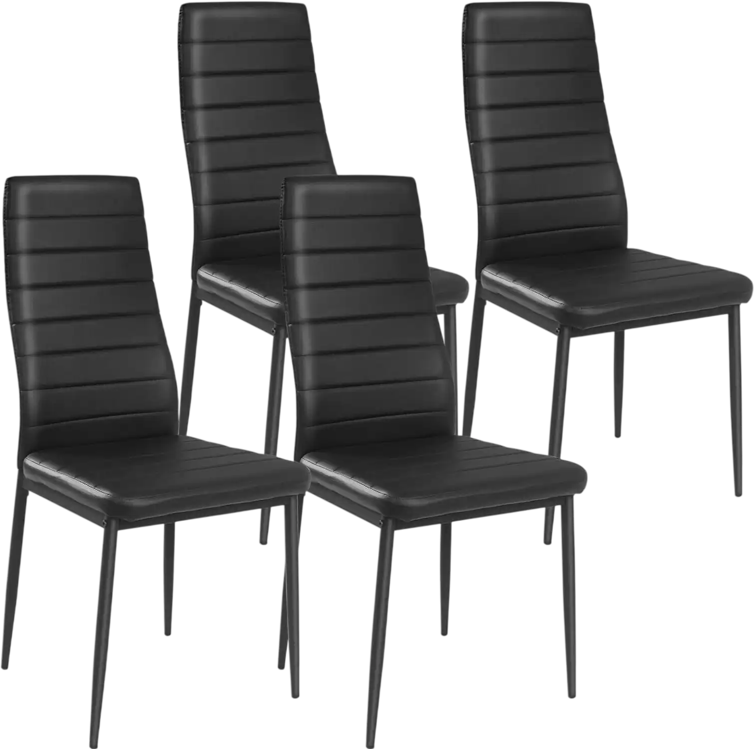 Costway Modern Leather Dining Chairs Set of 4 Metal Frame 28539417 New