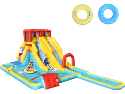 Costway 7-in-1 Inflatable Dual Slide Water Park Bounce House 86740925 New