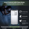9000 BTU portable air conditioner in white with sleep mode, 24-hour timer, and remote control for efficient cooling.