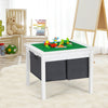 Kids double-sided activity building block table in white with storage drawers, perfect for play, reading, and.