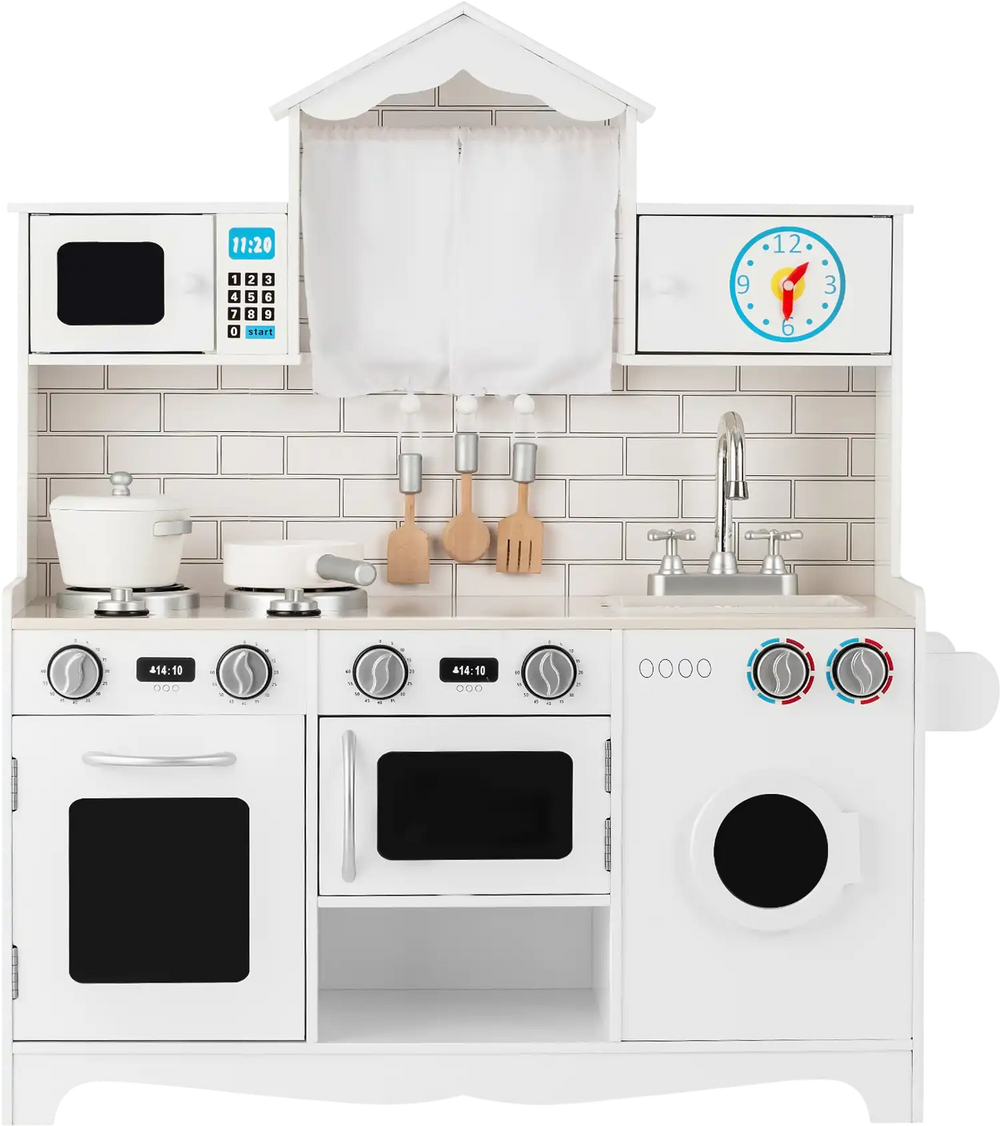 Wooden Kids Kitchen with Washing Machine