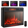 28-inch electric fireplace with remote, featuring realistic flame effects and adjustable heat settings for cozy indoor.