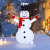 6-foot lighted snowman with a cheerful smile, adorned with a red scarf and top hat, perfect for holiday outdoor.