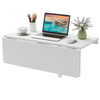 Wall-mounted folding table in white, 31.5 x 23.5 inches, perfect for small spaces and multifunctional use.