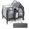 Portable Baby Nursery Center 4-in-1 Portable Travel Crib-Gray - Gallery View 1 of 8