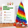 Colorful 7-foot artificial Christmas tree with 1213 rainbow branch tips, perfect for indoor and outdoor holiday.