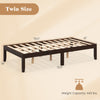 Twin wood platform bed frame in espresso with sturdy slats, 14-inch height, and 440 lbs weight capacity for minimalist.