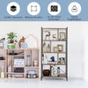 4-tier industrial bookshelf with sturdy metal frame and open shelves, designed for versatile use in any room decor.