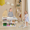 Grocery store playset featuring a checkout counter, shopping cart, and accessories for imaginative pretend play.