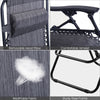 Folding lounge chair set featuring a gray breathable fabric, sturdy steel frame, and removable headrest for comfort.
