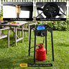 1 Burner propane stove with adjustable regulator and hose, featuring a durable cast iron burner for outdoor cooking.