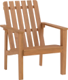 Acacia wood outdoor patio chair with slatted backrest and built-in armrests, perfect for outdoor relaxation.