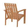 Acacia wood outdoor patio chair with slatted backrest and built-in armrests, shown from the back view.