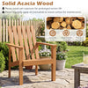 Acacia wood outdoor patio chair with slatted backrest and armrests, showcasing natural grain and durable design.