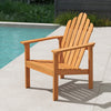 Stackable Adirondack chair made of solid acacia wood, perfect for patio relaxation by the poolside.