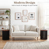 Elegant round coffee table made of solid acacia wood, featuring a modern design for living room or home office use.