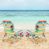 1 Piece Foldable Backpack Beach Chair with Cup Holder and Storage Pockets for Outdoor-Multicolor - Gallery View 1 of 10