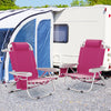 1 Piece Foldable Backpack Beach Chair with Cup Holder and Storage Pockets for Outdoor-Pink - Gallery View 1 of 10