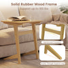 C-shaped wood side table with solid rubber wood frame, reinforced crossbar, and spacious tabletop for versatile use.
