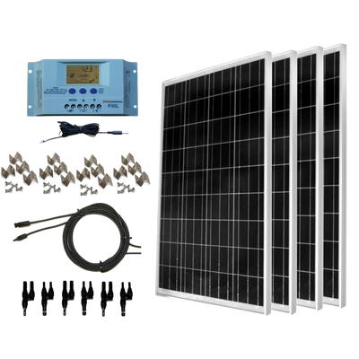 WindyNation SOK-400WP-P30L 400 Watt Solar Panel Kit With LCD Charge Controller New