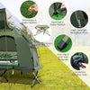 1-person folding camping tent with sunshade, durable 190T polyester, and X-shaped metal frame for stability.