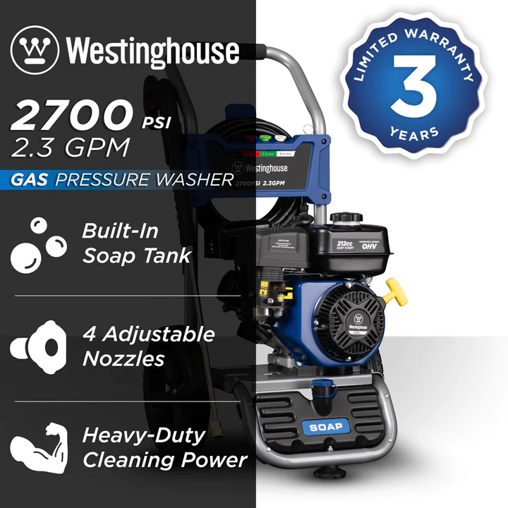 Westinghouse WPX2700 Pressure Washer 2700 PSI 2.3 GPM Gas New