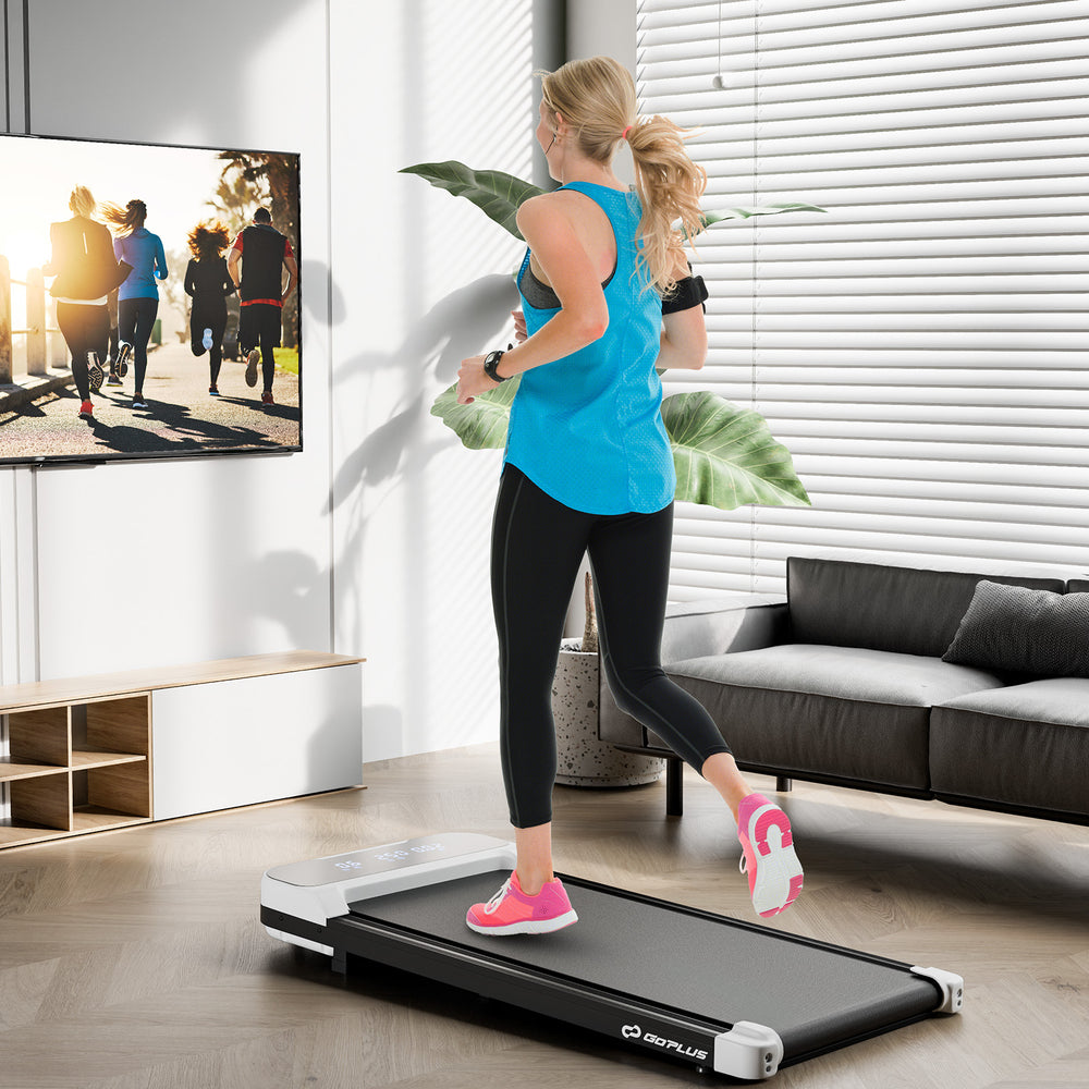 2.5HP Under Desk Treadmill with Remote Control and 3 Countdown Modes-White - Gallery View 1 of 10
