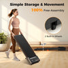 Compact 2.5HP under desk treadmill with built-in wheels for easy transport, ideal for home office workouts.