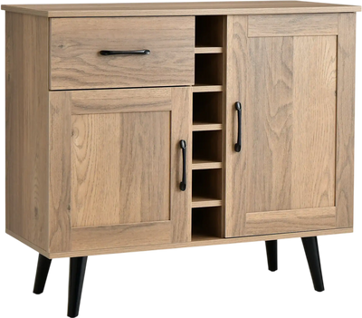Costway Modern Wine Bar Buffet Cabinet 6-Bottle Rack 37685129 New