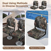Folding boat seat set with camouflage design, featuring waterproof fabric and ergonomic backrest for comfort.