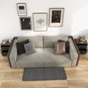 Black 2-drawer nightstand set with removable fabric bins, ideal for stylish storage in bedroom or living room.