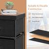 2-drawer nightstand in black with removable fabric bins, showcasing durable construction and sleek design for versatile.