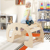 2-in-1 Rocking Horse Arch for Kids Montessori Climbing Toys with Arch Climber-Natural - Gallery View 1 of 10