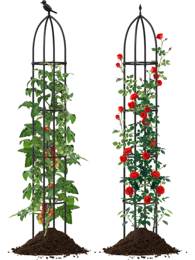 Costway 2-Pack Garden Obelisk Trellis for Climbing Plants 31875926 New