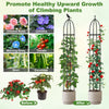 Black garden obelisk trellis for climbing plants, 69" tall, sturdy metal design, ideal for flowers and vegetables.