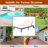 2-person patio rattan lounge chair with adjustable backrest in white, featuring a sturdy steel frame for outdoor.