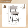 Bar stool dimensions showing a 25-inch upholstered seat in beige with metal legs, ideal for kitchen islands or bars.