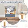 2-tier wooden cat house in gray with elevated legs, removable cloth, and semi-enclosed condo for cozy cat lounging.