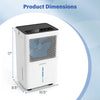 2000 Sq.Ft 32 Pint Compressor Dehumidifier with drain hose, featuring a compact design and intuitive control panel.